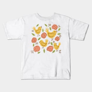 Yellow Chirpy Birds Kids T-Shirt